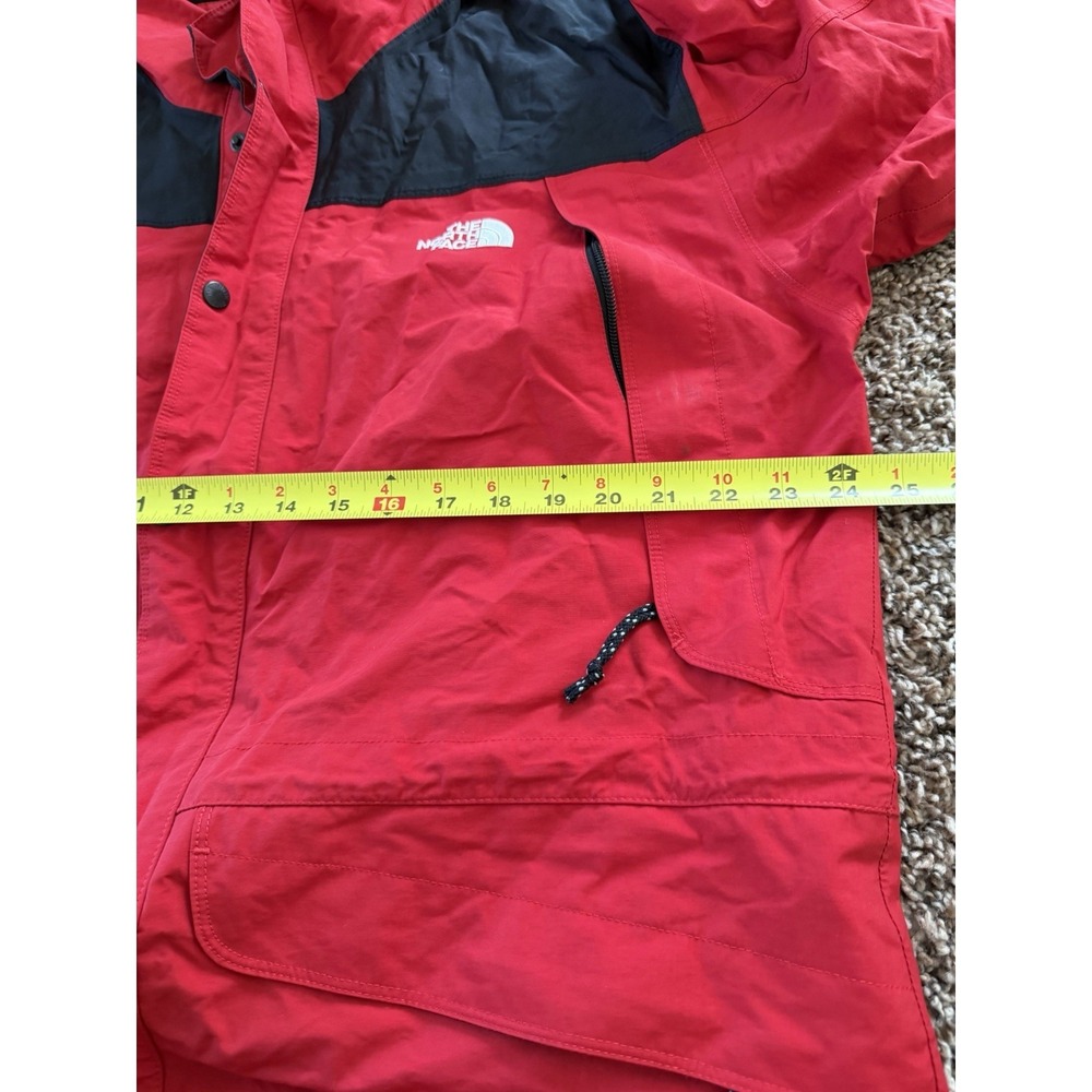 Vintage The North Face Jacket Mens Large Red Hooded Waterproof Parka HyVent - Picture 4 of 5